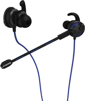 Black Blue In Ear Wireless Headphones PNG