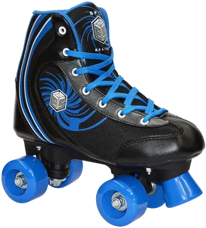 Black Blue Quad Roller Skate PNG image