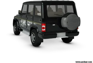 Black Bolero S U V Rear View PNG image