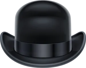 Black Bowler Hat Illustration PNG image