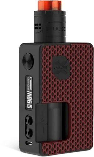 Black Box Vape Modwith Red Details PNG image