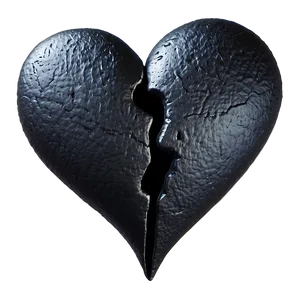 Black Broken Heart Art PNG 58