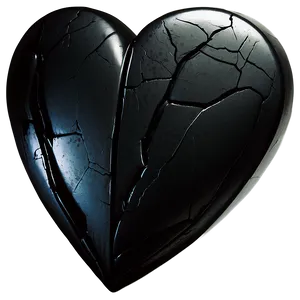 Black Broken Heart Art PNG Wtb85 PNG