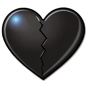 Black Broken Heart Emoji PNG 71