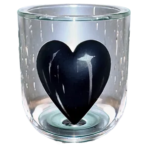 Black Broken Heart In Glass PNG 57