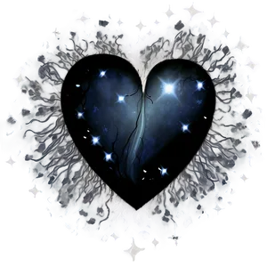 Black Broken Heart In Space Png 06252024 PNG image