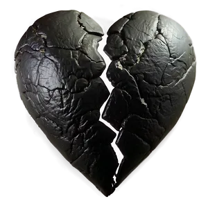 Black Broken Heart On Black Background Png 06252024 PNG image