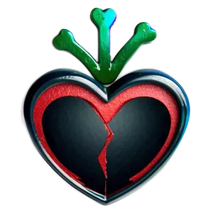 Black Broken Heart On Black Background PNG 06252024 PNG
