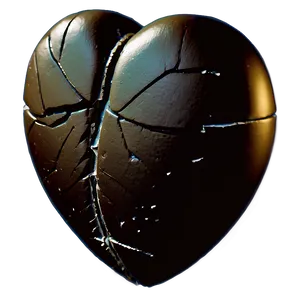Black Broken Heart PNG 16
