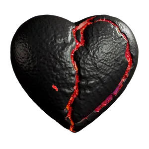 Black Broken Heart PNG 39