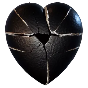 Black Broken Heart Symbol PNG 06252024