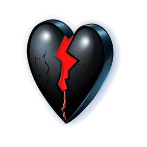 Black Broken Heart Symbol Png 1 PNG image