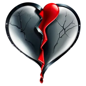 Black Broken Heart Tattoo Design PNG 06252024 PNG