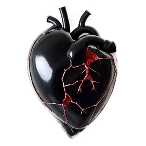 Black Broken Heart Transparent Background PNG 06252024 PNG