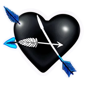 Black Broken Heart With Arrow PNG 06252024