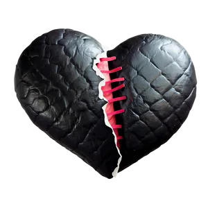 Black Broken Heart With Bandaid Png 06252024 PNG image