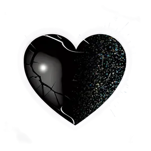 Black Broken Heart With Glitter Png 91 PNG image