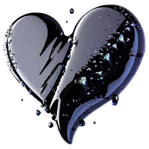 Black Broken Heart With Glitter PNG Byt97 PNG