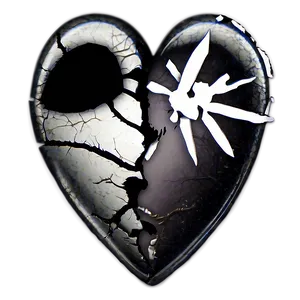 Black Broken Heart With Skull Png Fsf10 PNG image