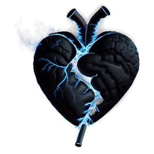 Black Broken Heart With Smoke PNG 40 PNG