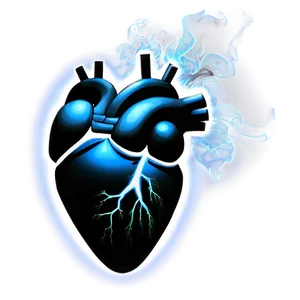 Black Broken Heart With Smoke Png 81 PNG image