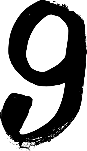 Black Brushstroke Number9 PNG