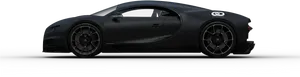Black Bugatti Chiron Side Profile