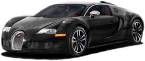 Black Bugatti Veyron Side View PNG