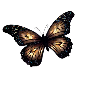 Black Butterfly Glitter Png 06252024 PNG image