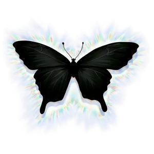 Black Butterfly Silhouette With Glowing Edges PNG 38 PNG