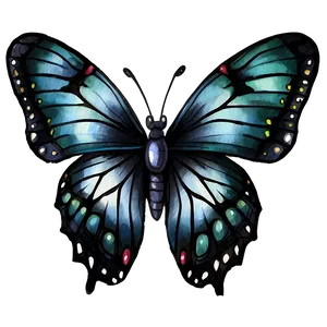 Black Butterfly Watercolor PNG Vum PNG