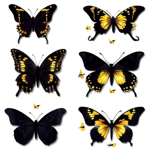 Black Butterfly With Golden Accents PNG Krk78 PNG