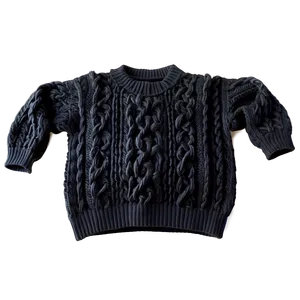 Black Cable Knit Sweater Png 72 PNG image