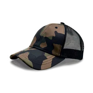 Black Camo Trucker Hat PNG 06282024