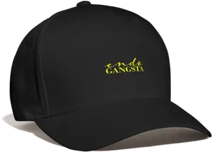 Black Capwith Gangsta Text PNG image
