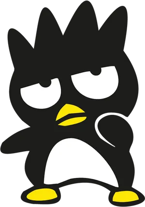 Black Cartoon Penguin Character PNG image
