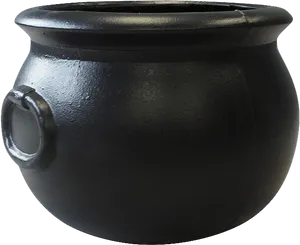 Black Cast Iron Cauldron PNG image