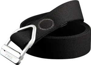 Black Casual Beltwith Silver Buckle PNG