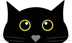 Black Cat Cartoon Portrait