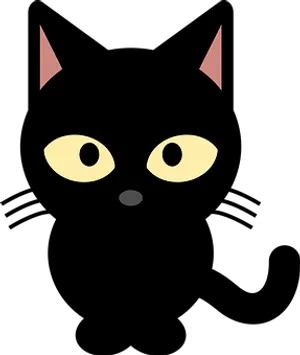 Black Cat Face Illustration