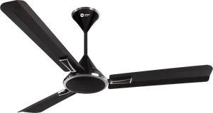 Black Ceiling Fan Modern Design PNG image