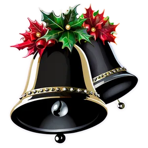 Black Christmas Bells Png 06122024 PNG image