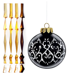 Black Christmas Ornaments PNG 15
