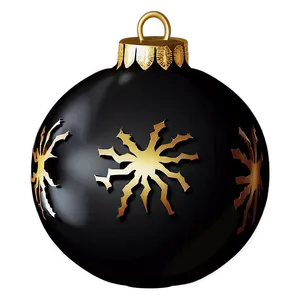 Black Christmas Ornaments PNG Uwk