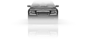 Black Chrysler Sedan Front View PNG