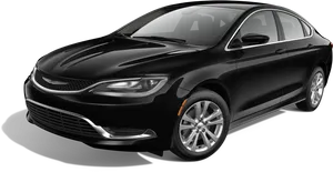 Black Chrysler Sedan Profile View PNG