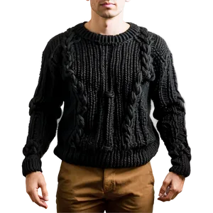 Black Chunky Sweater Png 64 PNG image