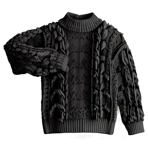 Black Chunky Sweater Png Nfy PNG image