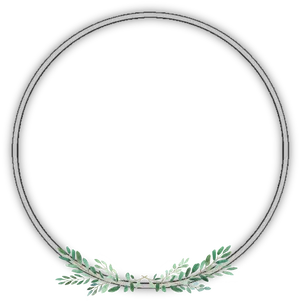 Black Circle Outlinewith Greenery Accent.png PNG