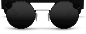 Black Circle Sunglasses Profile PNG image